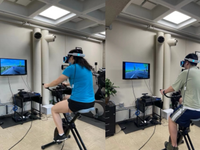 Immersive VR cycling. Source: The Authors; Copyright: The Authors; URL: https://games.jmir.org/2025/1/e75777/; License: Creative Commons Attribution (CC-BY).
