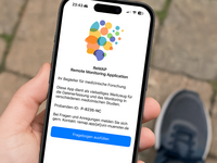 AI-generated image, in prompt to "A photorealistic image of a hand holding a smartphone while walking on a sidewalk, representing daily step tracking and smartphone-based monitoring." (generator: DALL-E 3). The TOC image was generated by Daniel Emden on 15 November 2025. Source: Image created by DALLE; Copyright: N/A (AI-generated image); URL: https://mental.jmir.org/2026/1/e81120; License: Public Domain (CC0).