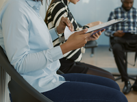 Source: Freepik; Copyright: DC Studio; URL: https://www.freepik.com/free-photo/female-applicant-looking-cv-files-waiting-attend-hiring-meeting-preparing-job-interview-career-opportunity-woman-queue-feeling-nervous-about-candidate-selection_25700346.htm; License: Licensed by JMIR.