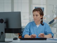 Source: freepik; Copyright: DC Studio via freepik; URL: https://www.freepik.com/free-photo/stomatological-assistant-typing-computer-keyboard_18509330.htm; License: Licensed by JMIR.
