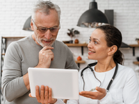 Source: Freepik; Copyright: Freepik; URL: https://www.freepik.com/free-photo/doctor-posing-with-her-patient_11905317.htm; License: Licensed by JMIR.