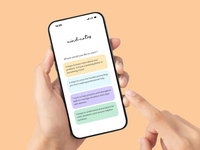 Mobile screen showing a user exploring a mental health mobile application. Created by authors using paid subscription of Canva.com and free elements in the professional subscription pool resources on the platform. Source: Authors/Canva; Copyright: Authors/Canva; URL: https://researchprotocols.org/2026/1/e85267; License: Creative Commons Attribution (CC-BY).