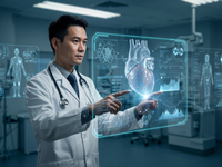 Source: freepik; Copyright: freepik; URL: https://www.freepik.com/free-ai-image/doctor-using-holographic-technology-examine-heart_416728489.htm; License: Licensed by JMIR.