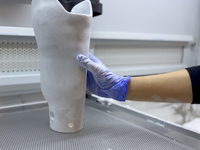 3D printed trans tibial prosthetic socket for APOS Ltd by TUS, Athlone. Source: Image created by the authors; Copyright: The authors; URL: https://rehab.jmir.org/2025/1/e73065; License: Creative Commons Attribution (CC-BY).