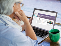 Older adult interacting with the Chronic Care Platform. Source: envato; Copyright: Wavebreakmedia; URL: https://elements.envato.com/high-angle-view-of-thoughtful-senior-woman-using-l-H5PUEQL; License: Licensed by the authors.