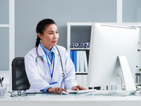 Source: Freepik; Copyright: pressfoto; URL: https://www.freepik.com/free-photo/asian-doctor-with-stethoscope-around-neck-sitting-office-working-computer_5839246.htm; License: Licensed by JMIR.